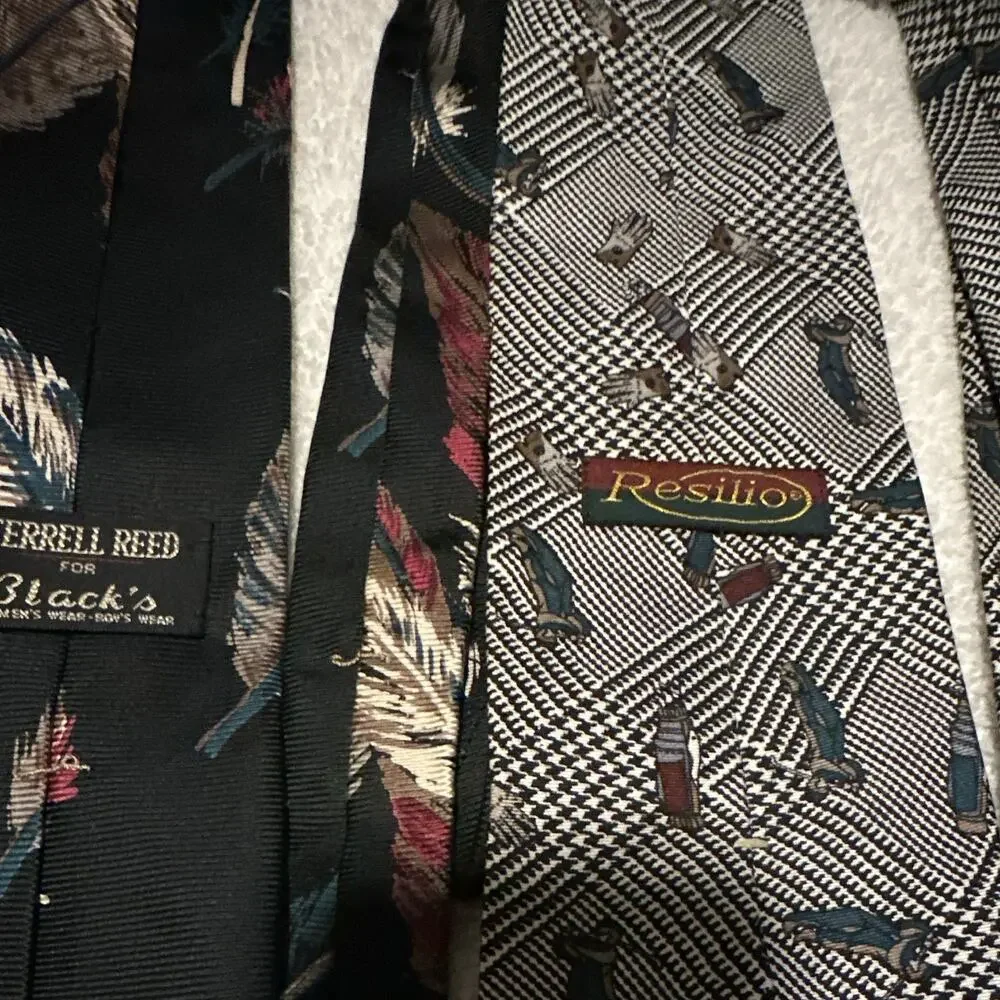 Ferrell-Reed for Black’s & Resilio Men’s 3 Pc 100% Silk Novelty Pointed Ties